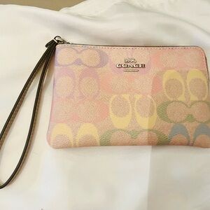 Coach Multicolor Signature Wristlet